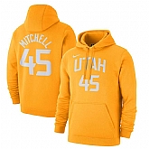 Utah Jazz 45 Donovan Mitchell Nike 2019-20 City Edition Name & Number Pullover Hoodie Gold,baseball caps,new era cap wholesale,wholesale hats